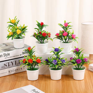 Nouvelle plante artificielle miniature en forme de rose, décoration d'intérieur, plante en pot miniature, décoration de bureau, décoration de paysage intérieur - Product Image 1