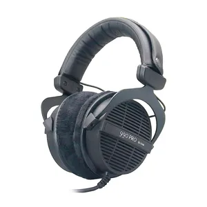 DT990PRO headphone HIFI terbuka edisi terbatas hitam untuk mikrofon kualitas suara yang ditingkatkan