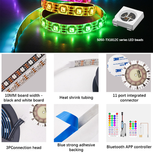 5V para <span class=keywords><strong>Bluetooth</strong></span> APP Controle Home Decor Dazzle Cor Luz Faixa RGB IC 5050 SMD USB Música Ritmos Estourando o Flash 5050 RGB IC 5V - Product Image 3