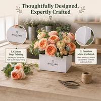 Boîte cadeau carrée pour bougie à fleurs, avec logo personnalisé imprimé, écologique, biodégradable, recyclable, finition mate, carton ondulé, quadricolore