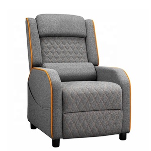 Vente en gros, canapé <span class=keywords><strong>inclinable</strong></span> ergonomique en <span class=keywords><strong>cuir</strong></span> de qualité supérieure en tissu gris Ranger, <span class=keywords><strong>fauteuil</strong></span> avec soutien lombaire, canapé de jeu avec repose-pieds - Product Image 1