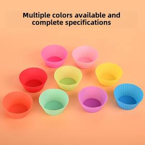 Taza redonda resistente a altas temperaturas para magdalenas, molde para pasteles, grado alimenticio, tazas de postre para hornear pudín DIY hechas de silicona - Product Image 4