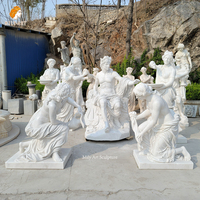 Escultura de Mármol Blanco de Tamaño Real de Apollo Bañándose, Estilo Europeo, para Patio Central de Mansión o Exteriores