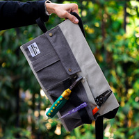 Sac de ceinture plissé en toile multicolore pour menuisier, kit de rangement multifonctionnel pour coiffeur, tablier simplicité urbaine
