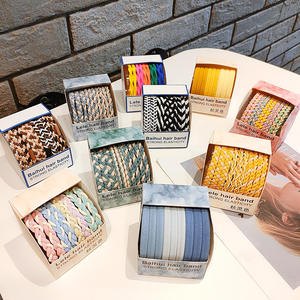 2022 nouvelle bande de caoutchouc pour femmes, attache élastique, filet, cercle de cheveux rouge, corde de cheveux tressée - Product Image 2