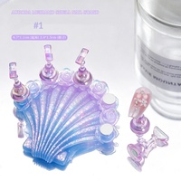 Support de présentation magnétique de luxe en forme de coquille, 4 couleurs, pour présentation d'ongles press-on et support de pratique stable