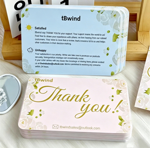 Tarjetas de Agradecimiento para Pequeñas Empresas |   Logotipo Personalizado, Impresión Digital, Laminación de Película, Material de Cartón Recubierto, Diseño Rápido - Product Image 1