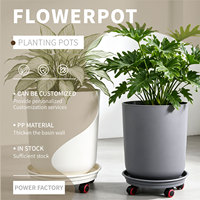 Pot de fleurs en PP à motif circulaire simple et moderne, grand diamètre, avec trou de drainage, durable, capacité de 21L/36,5L pour une utilisation en intérieur/extérieur