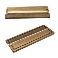 Support à gâteau rectangulaire en bois d'acacia YH avec couvercle en acrylique et plateau de présentation pour pain, assiette à gâteau réutilisable pour anniversaire et mariage