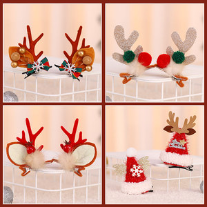 Serre-<span class=keywords><strong>tête</strong></span> de Noël à motif de <span class=keywords><strong>dessin</strong></span> animé et pince à cheveux en forme de bois de cerf avec décoration lumineuse - Cadeau de costume de fête - Product Image 2