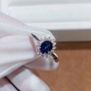 Xinfly Best Friend Jewelry Set 18K White Gold Grc Royal Sapphire Diamond Ring Stud Classic Religious Engagement Anniversary - Product Image 2