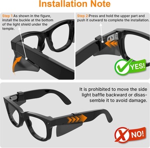 HIBLOKS セーフティグラス サイドシールド レイバン メタ ウェイファーラー/スカイラー/ヘッドライナー (第2世代) オークリー メタ HSTN スマートグラス用 - Product Image 2