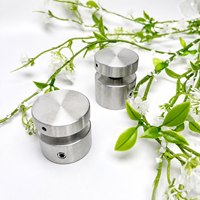 Pince pour panneau de verre rainuré en acier inoxydable SS304/SS316, finition brossée, diamètre et hauteur personnalisés, type cylindrique, résistant à la rouille et à l'eau, pour balustrade