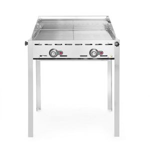 HENDI Profi Line Griglia a Gas a 2 Bruciatori con Griglie in Acciaio Inox 1/1, 11.6kW, 740x612x825mm, Set da Giardino - Product Image 1