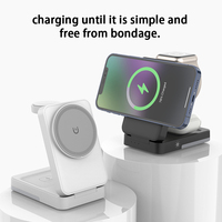 Support de chargeur sans fil magnétique portable 3 en 1, adaptateur de chargeur sans fil, support de charge rapide pliable, station de charge sans fil 3 en 1