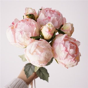 Peonías Artificiales <span class=keywords><strong>de</strong></span> Plástico Blanco Modernas Hechas a Mano <span class=keywords><strong>al</strong></span> <span class=keywords><strong>por</strong></span> <span class=keywords><strong>Mayor</strong></span>, <span class=keywords><strong>Flores</strong></span> Falsas con Cabeza Grande Atadas a Mano para Decoración <span class=keywords><strong>de</strong></span> Bodas y Despedidas <span class=keywords><strong>de</strong></span> Soltera - Product Image 2
