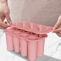Moule à glaçons en silicone en gros, moule à crème glacée et bâtonnets de glace DIY en silicone, 8 cavités, qualité alimentaire
