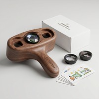 Caleidoscope en bois personnalisé OEM à perspective panoramique, jouet scientifique optique, jeu d'exploration visuelle multi-vues