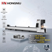 Machine de découpe de tuyaux en métal CNC à fibre laser HN-6016Q 1500W avec refroidissement par eau pour acier inoxydable, aluminium, laiton, Cypcut pour les industries