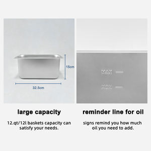 <span class=keywords><strong>Friteuse</strong></span> électrique commerciale, 6l + 6l, avec 2 paniers, en acier inoxydable, appareil industriel pour la cuisson des frites et du poulet, huile et donuts - Product Image 4