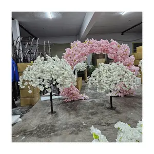S0388 4 ft kapalı küçük sahte Sakura ağacı çiçek masa Centerpiece dekor sarkık yapay kiraz çiçekli ağaçlar düğün için aralık