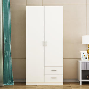 Lemari pakaian <span class=keywords><strong>2</strong></span> pintu dengan 3 laci, warna putih melamin - Product Image 2