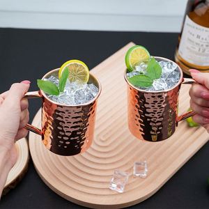 Wholesale 400Ml Moscow Mule Hammered <b>Copper</b> Stainless Steel Classic Party Coffee Beer Cocktail Bar Use Ceramic <b>Cups</b> for - Product Image 5