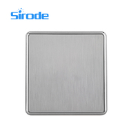 Sirode T3 série britannique Standard moderne luxe argenté couleur Durable PC plaque sonnette interrupteur électrique interrupteurs muraux pour la maison