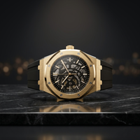 Montre de plongée Hercules Custom S Logo, mouvement à quartz, cadran squelette en cristal, acier inoxydable, résistance à l'eau 50 bars, bracelet en cuir