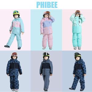 Conjunto de Dos Piezas de Chaqueta Cortavientos con Capucha Estampada para Niños y Niñas, <span class=keywords><strong>Traje</strong></span> de Esquí con Forro Polar, Grueso, Resistente al Viento, Impermeable y Transpirable - Product Image 3