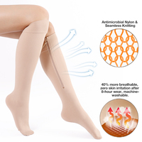 Chaussettes de compression montantes respirantes à bout fermé avec fermeture éclair, personnalisables avec logo, pour la course en extérieur et le cyclisme – Vente en gros usine