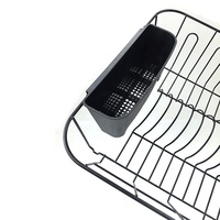 Égouttoir à vaisselle en métal noir DaS Kitchen avec porte-ustensiles