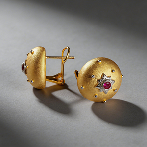 Pendientes de compromiso unisex de oro macizo chapado en oro de 10K/14K con diamantes cultivados en laboratorio y circonitas, diseño de racimo, personalizados, bonitos, para fiesta de aniversario - Product Image 3