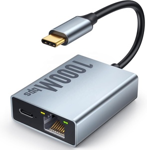 Adaptador USB C a RJ45 Gigabit Ethernet compatible con <span class=keywords><strong>Chromecast</strong></span> con Google TV HD/4K con adaptador Pd de 100m - Product Image 1
