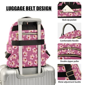 Hawaii Hau Quilted Polyester <b>Backpack</b> Casual College School Bag Waterproof Travel Custom Pink Flower Laptop Women <b>Backpack</b> - Product Image 4