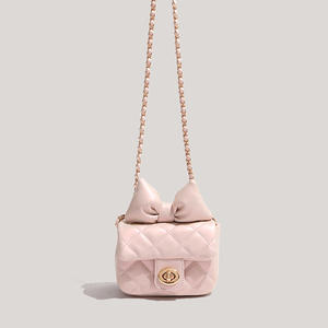 INS Hot New Ballet Style Crossbody <b>Bag</b> Bow Ornament Diamond Grid Chain Women Summer <b>Small</b> Shoulder Handbag - Product Image 5
