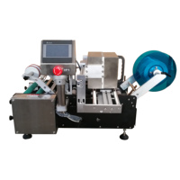 Machine d'étiquetage semi-automatique pour bouteilles rondes avec imprimante de codage de date pour bouteilles en verre, en plastique, pour vin, boissons, cosmétiques, pots et canettes