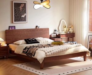 Amerikaans Retro Massief Houten <span class=keywords><strong>Bed</strong></span> Eigentijds Ontwerp Voor Thuis Slaapkamer Tweepersoonsbed Bruiloft Landelijke Stijl Grote Kleine Slaapkamers - Product Image 2