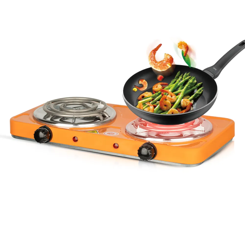 Premium Brand RAF New Arrival countertop Coil Hotplate Stove Cooktop Double Flat Burners Electric Hot Plate