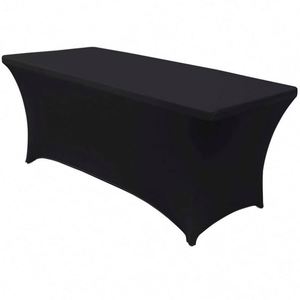 Nappe de style traditionnel rouge, ajustement élastique pour tables hautes, en spandex, impression numérique, couleur unie pour événements de mariage - Product Image 2