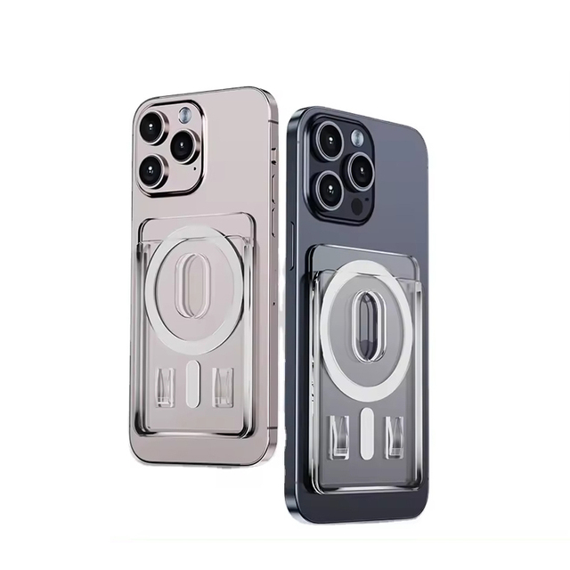 Transparent Clear Adsorption Magnet Phone Case for Magsaf iPhone 12-15 Portable Business Card Holder and Magnetic Wallet