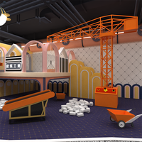 Maison de jeu intérieure utilisation sur le chantier de construction grande grue équipement de parc d'attractions intérieur jouets de jeu de rôle pour enfants