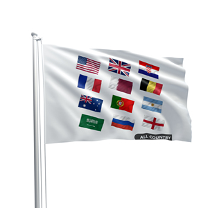 Drapeaux du monde entier en polyester 100 %, impression personnalisée, 3x5 pieds, tous pays, bannière promotionnelle en stock, vente en gros mondiale - Product Image 1