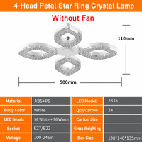 Ventilateur de plafond avec éclairage en cristal multi-styles, à assortir, douille E27 B22, télécommande, pour salon, dortoir