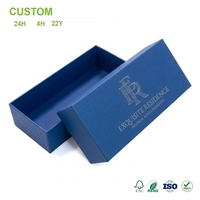 Boîte cadeau personnalisée bleu marine avec couvercle et base, monogramme en feuille d'argent pour l'intérieur et la décoration de la maison, vente en gros pour les magasins de détail