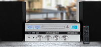 Yüksek Kaliteli Gümüş Amplifikatör, Müzik Merkezi Stereo Sistemi Çift Raf Tipi Hoparlörler Dijital Ekranlı Ev Ses Sistemi 1