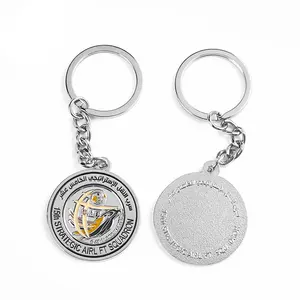 Factory price good quality customized logo zinc alloy soft enamel flying eagle silver key chain