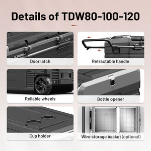 <span class=keywords><strong>Alpicool</strong></span> TDW100 réfrigérateurs de voiture portables camping design robuste antichoc grande capacité double zone congélateur de voiture réfrigérateur électrique - Product Image 4