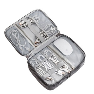 กระเป๋าเก็บของดิจิทัลสามชั้นพร้อมตัวแบ่งที่ถอดออกได้สำหรับอุปกรณ์อิเล็กทรอนิกส์และสายเคเบิลสำหรับการเดินทาง - Product Image 5