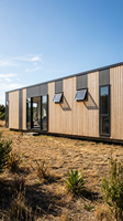 Maisonnette en structure acier préfabriquée avec kit de panneaux sandwich en kit plat pour ferme, bureau de jardin ou maison d'hôtes de 40 pieds